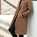 Longline Wool Coat // Brown (3XL)