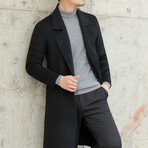Longline Wool Coat // Black (M)