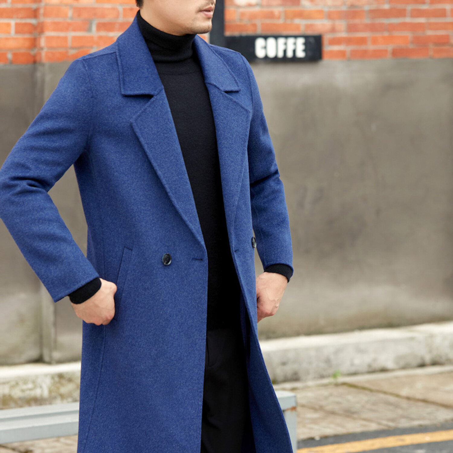 Longline Wool Coat // Blue (XS) - Celino Wool Coats & Jackets - Touch ...