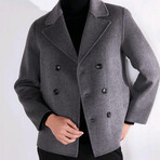 Double-Breasted Wool Jacket // Gray (M)