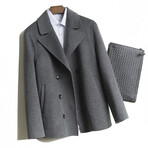 Double-Breasted Wool Jacket // Gray (XL)