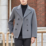 Double-Breasted Wool Jacket // Gray (L)