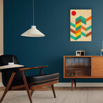 Geometric Landscape With Sun  Print On Acrylic Glass by Nouveau Prints