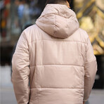 Lucas Oversized Waterproof + Windproof Puffer Jacket // Beige (Small)
