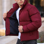 Brandon Waterproof + Windproof Puffer Jacket // Burgundy (Small)