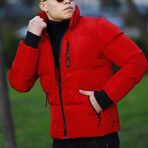 Anthony Waterproof + Windproof Puffer Jacket // Red (Small)