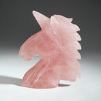 Genuine Polished Rose Quartz Unicorn Carving