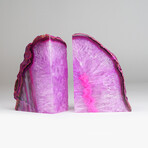 Genuine Pink Banded Agate Bookends