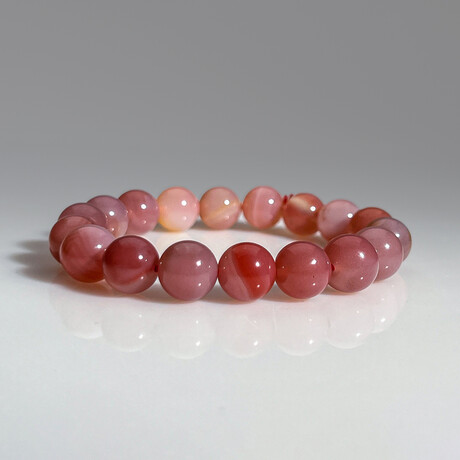 Genuine Peach Moonstone Stretch Bracelet // 10mm