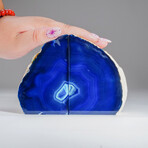 Genuine Blue Banded Agate Bookends