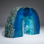 Genuine Turquoise Banded Agate Bookends from Brazil