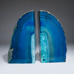 Genuine Turquoise Banded Agate Bookends from Brazil