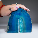 Genuine Turquoise Banded Agate Bookends from Brazil