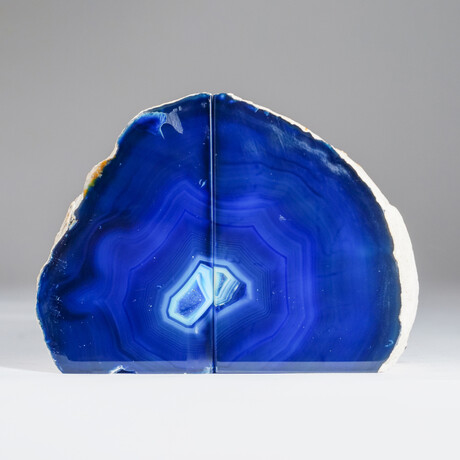 Genuine Blue Banded Agate Bookends