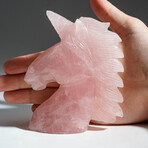 Genuine Polished Rose Quartz Unicorn Carving