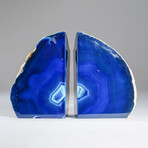 Genuine Blue Banded Agate Bookends