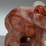 Genuine Polished Strawberry Quartz Elephant Carving