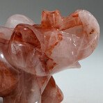 Genuine Polished Strawberry Quartz Elephant Carving