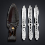 Lot Of 3 // Damascus Throwing knives // 2019