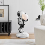 Hadfield Takes The Moon // Illuminated Astronaut Sculpture (Black + Silver)