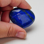 Genuine Polished Lapis Lazuli Puff Heart with velvet pouch // 10g