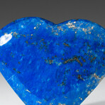 Genuine Polished Lapis Lazuli Puff Heart with velvet pouch // 120g