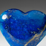 Genuine Polished Lapis Lazuli Puff Heart + Velvet Pouch // 100g