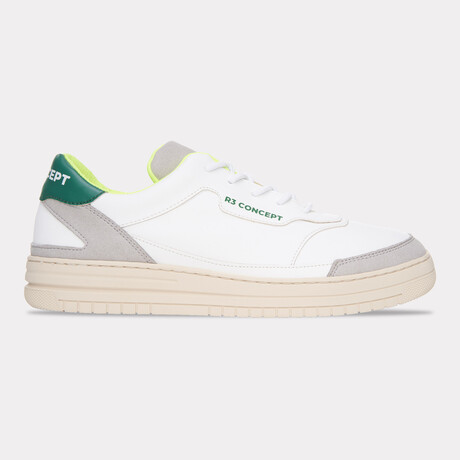Ultra Zero Waste Unisex Shoe // Off-White + Gray + Green (EU Size 35)