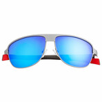 Hardwell Polarized Sunglasses // Silver Frame + Blue Lens