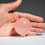 Genuine Polished Rose Quartz Sphere with Acrylic Display Stand // 100-120g