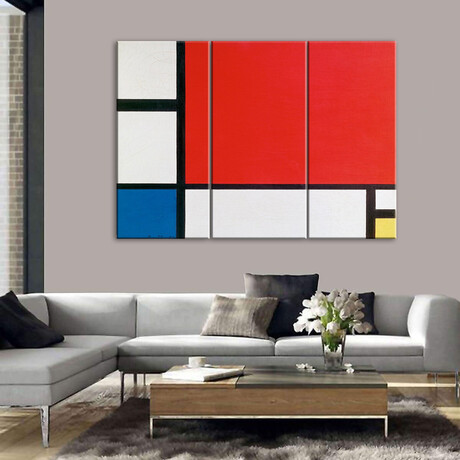 Composition with Red Blue and Yellow // Piet Mondrian (32"H x 50.5"W x 0.75"D)