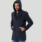Atlas Overcoat // Patterned Blue (Small)