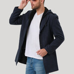 Atlas Overcoat // Patterned Blue (Small)