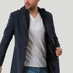 Atlas Overcoat // Patterned Blue (Small)