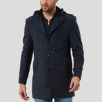 Atlas Overcoat // Patterned Blue (Small)