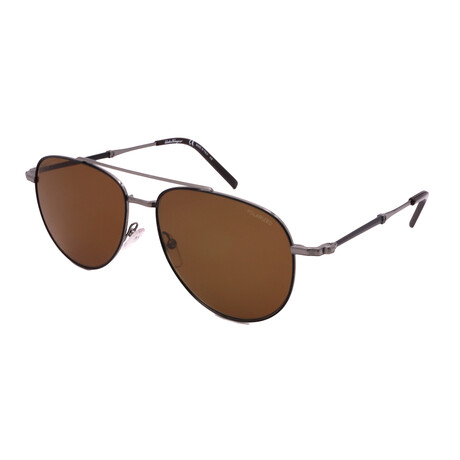 Men's SF226S 021 Aviatior Sunglasses // Black + Brown