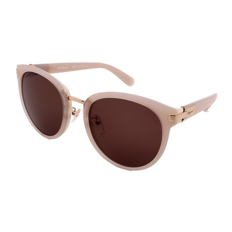 Women's SF852SK 107 Square Sunglasses // Ivory Translucent + Brown