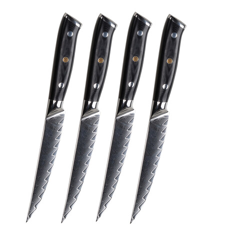Minimal Steak Knife // Set of 4 // Black