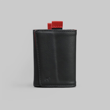 Leather Speed Wallet Mini // Black + Red // Special Edition