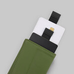 Leather Speed Wallet Mini // Green + Black // Special Edition