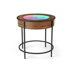 Black Metal Side Table // Wood Veneer // RGBW Lights (Walnut Veneer)