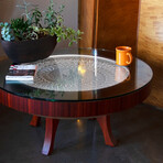 3Ft Hard Wood Coffee Table // RGBW Lights (Cherry Veneer)