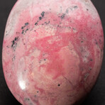 Genuine Polished Pink Rhodonite Palm Stone With Velvet Pouch