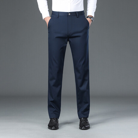 Satin Accent Chino Pants // Blue (30WX40L)