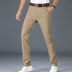 Slit Pocket Chino Pants // Khaki (33WX42L)