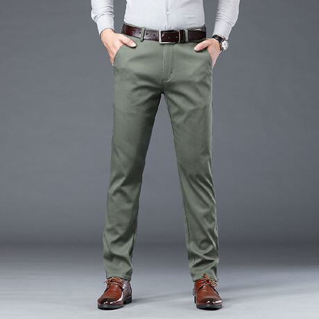 Slit Pocket Chino Pants // Green (30WX40L)
