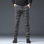 Plaid Chino Pants // Winter Lined // Light Gray (38WX43L)