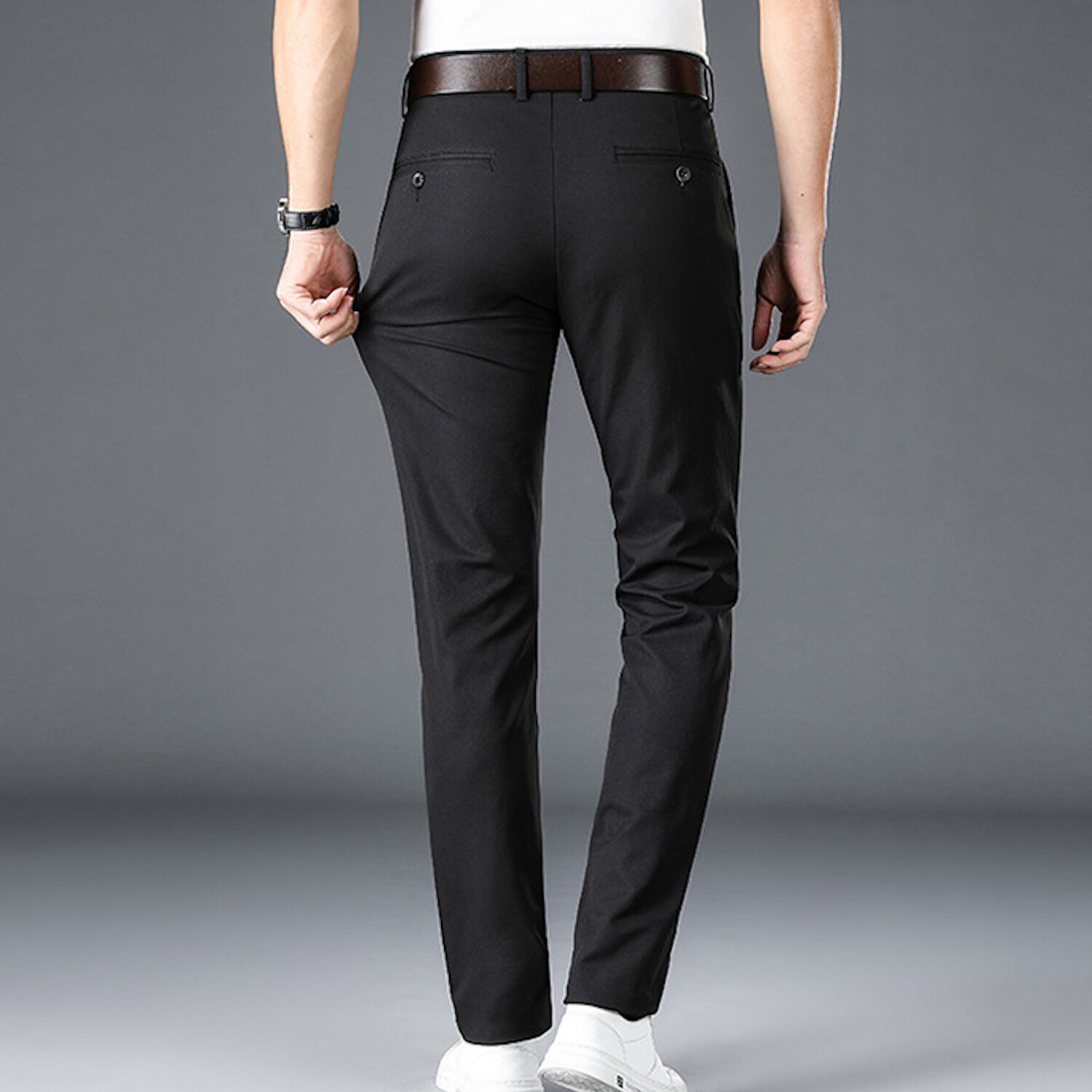 Slit Pocket Chino Pants // Black (38) - Celino Chino Pants - Touch of ...
