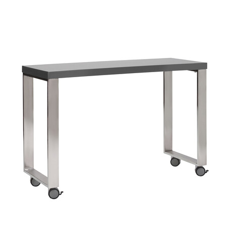 Dillon 40" Side Return (High Gloss Gray + Polished Stainless Steel Base)