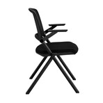 Hilma Stacking Visitor Chair // Black + Matte Black Frame // Set of 2